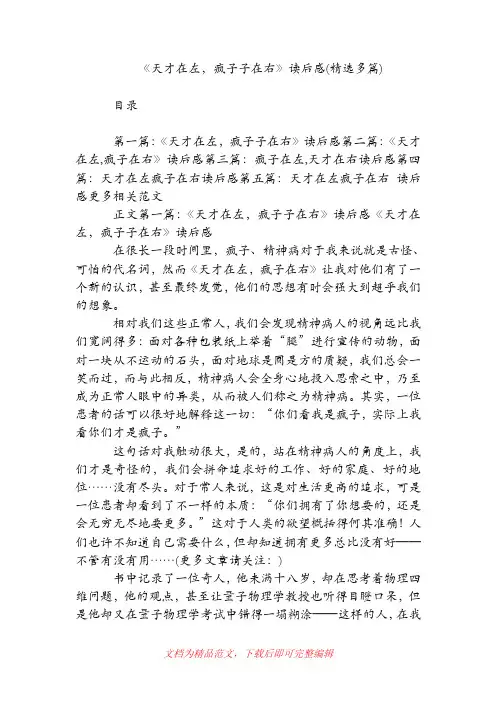 《天才在左,疯子子在右》读后感(精选多篇)[精品范文].doc