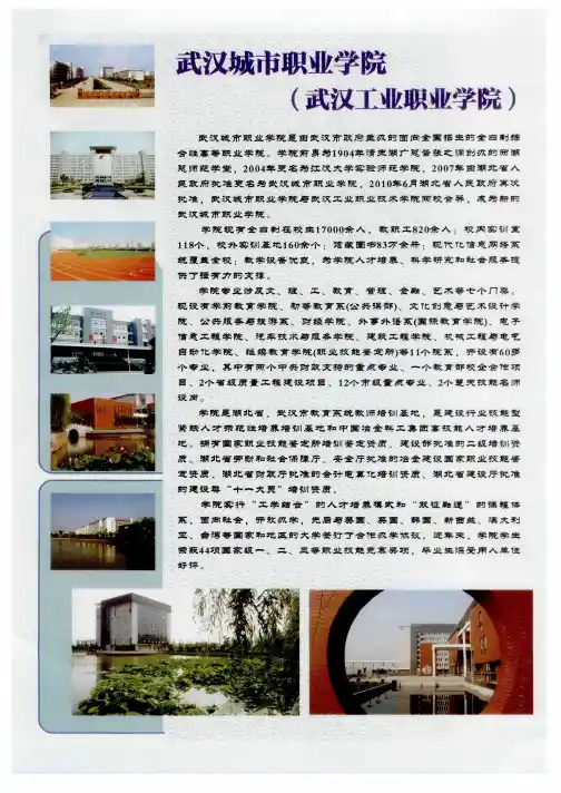 武汉城市职业学院(武汉工业职业学院)