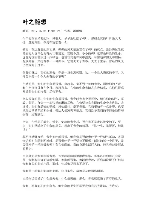 叶之随想