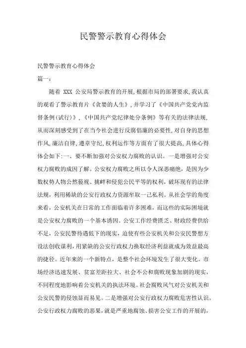 民警警示教育心得体会