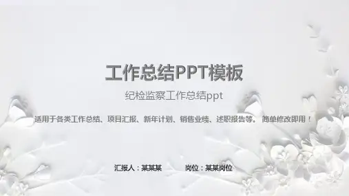 【优质】纪检监察工作总结ppt