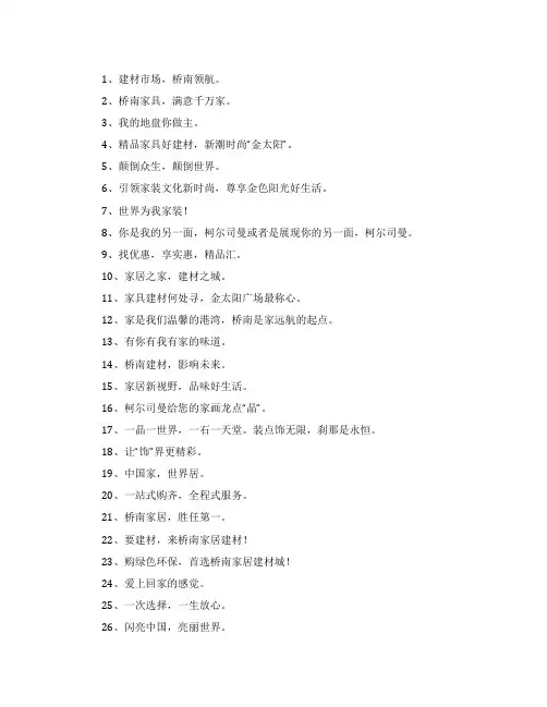 建材市场的广告标语