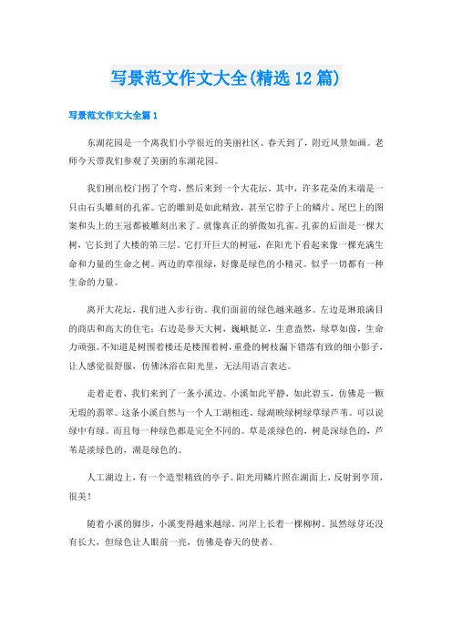 写景范文作文大全(精选12篇)