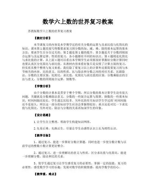 数学六上数的世界复习教案