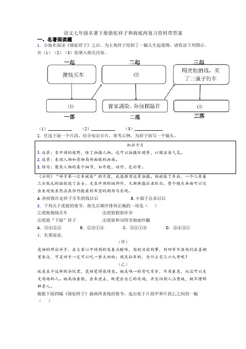 语文七年级名著下册骆驼祥子和海底两万里复习资料带答案