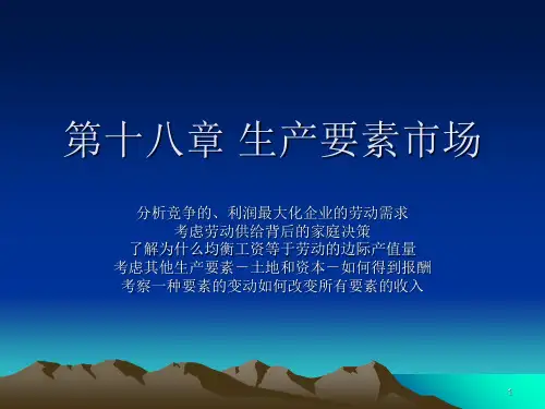 56第十八章 生产要素市场PPT课件