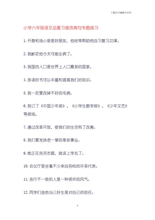 小升初语文复习：病句修改(二)