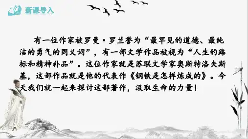 部编版八年级下册语文名著导读《钢铁是怎样炼成的》：摘抄和做笔记课件