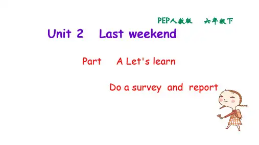人教PEP版英语六年级下册Unit2 Last weekend A let's learn课件