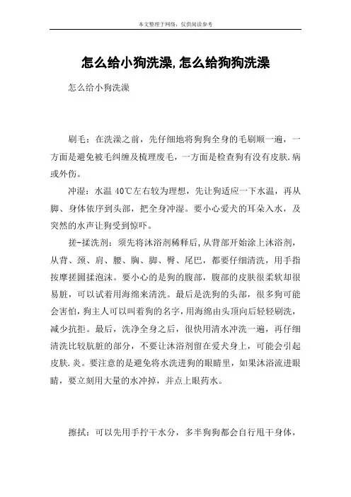 怎么给小狗洗澡,怎么给狗狗洗澡