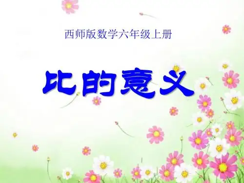《比的意义》比和按比例分配 精品PPT课件3(18张)