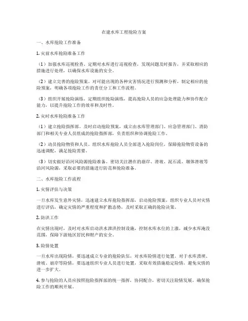 在建水库工程抢险方案