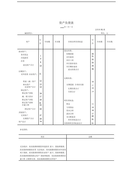 农业合作社资产负债表.doc精品