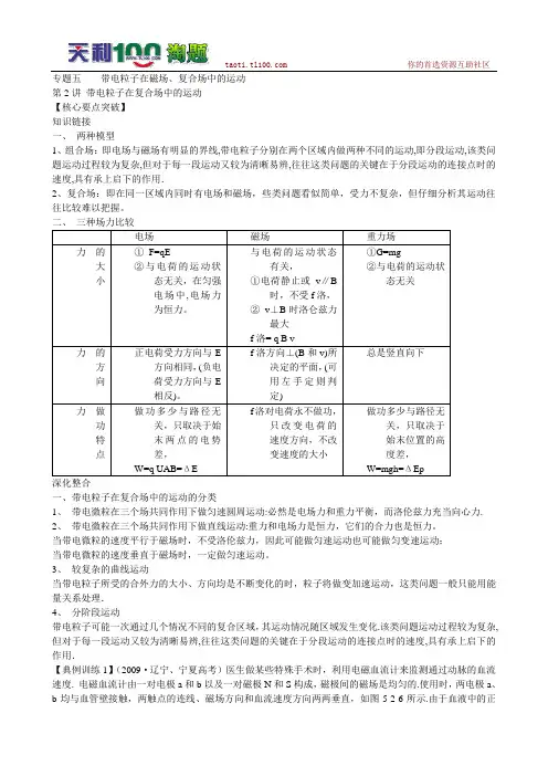 2011届高考物理(二轮)专题复习学案：专题5第2讲 带电粒子在复合场中的运动(新课标)