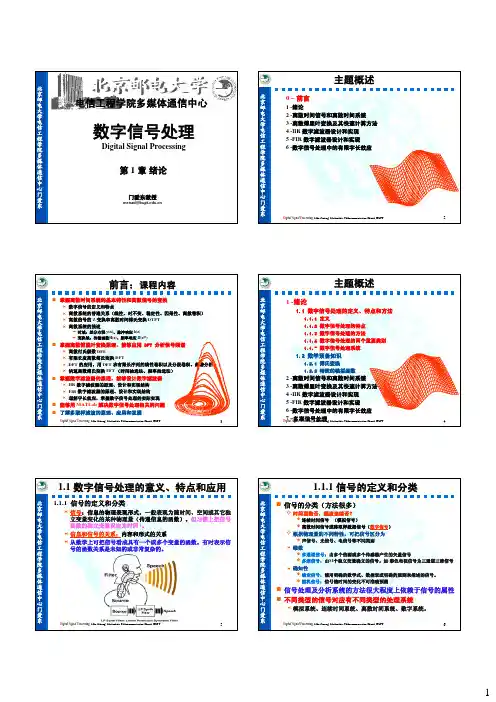 北邮信通院数字信号处理课件DSP01_绪论