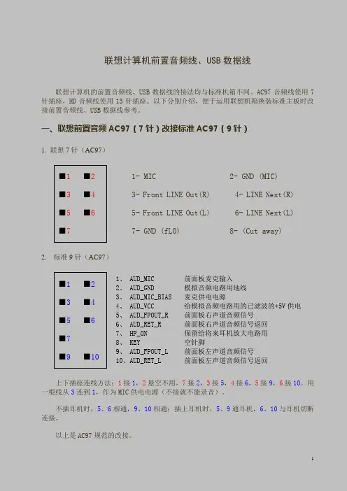 联想前置音频c