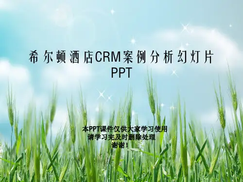 希尔顿酒店CRM案例分析幻灯片PPT
