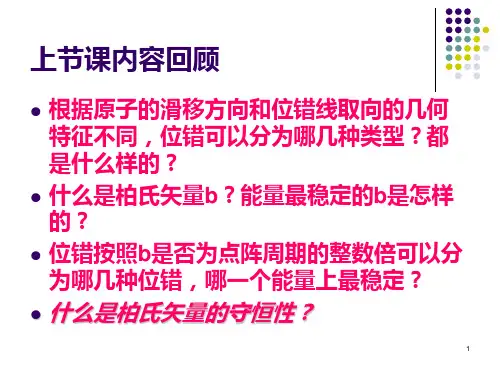 材料微观结构第四章晶体中的位错与层错2PPT课件