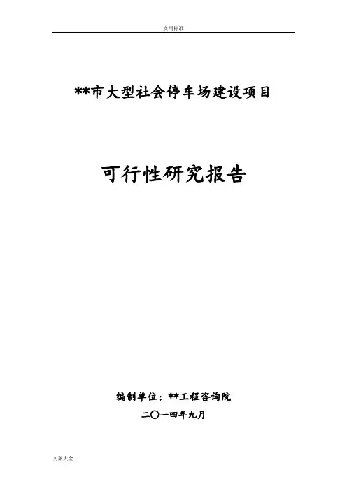 大型社会停车场项目可研报告材料