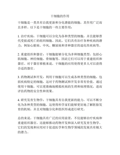 干细胞的作用