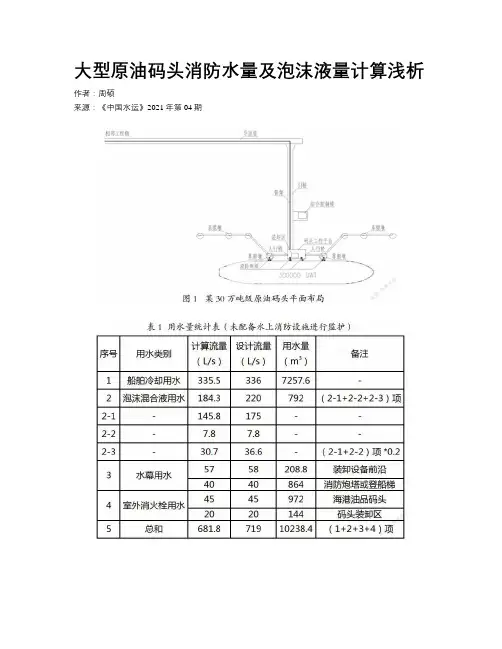 大型原油码头消防水量及泡沫液量计算浅析 