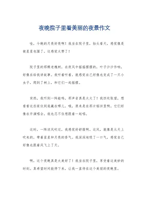 夜晚院子里看美丽的夜景作文