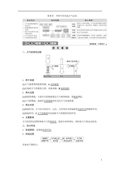 2021版新高考选考地理(人教版)一轮复习：第9讲 冷热不均引起大气运动含答案