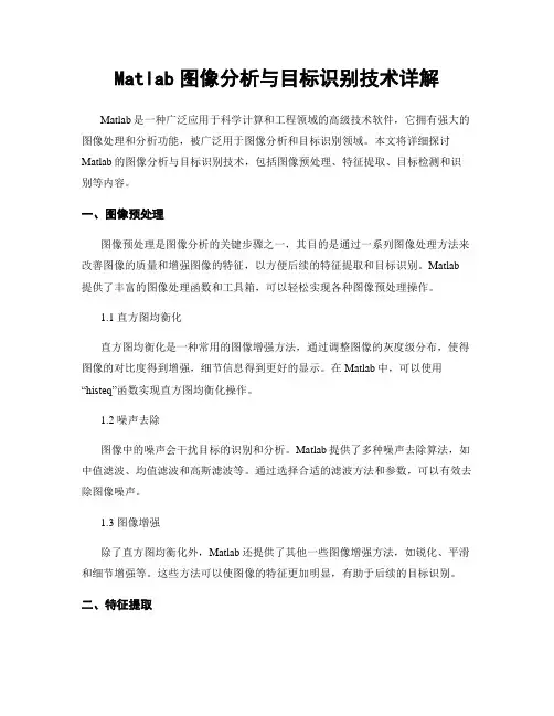 Matlab图像分析与目标识别技术详解