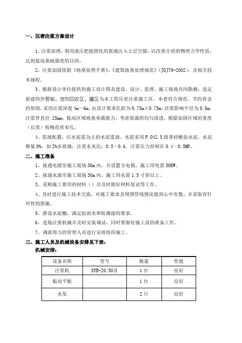压密注浆加固方法