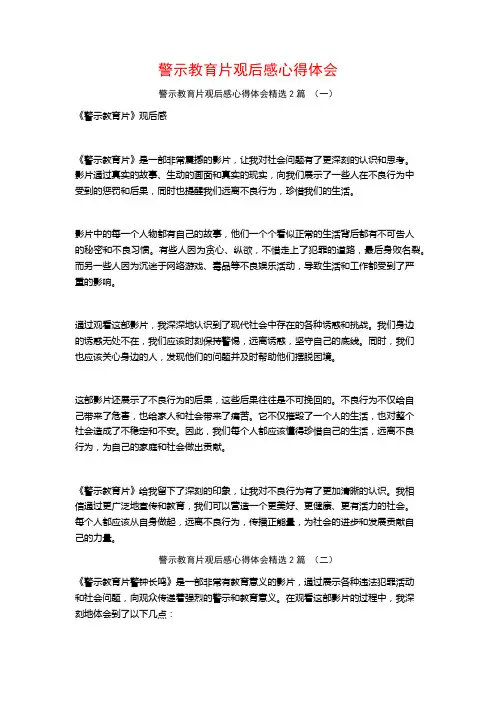 警示教育片观后感心得体会2篇