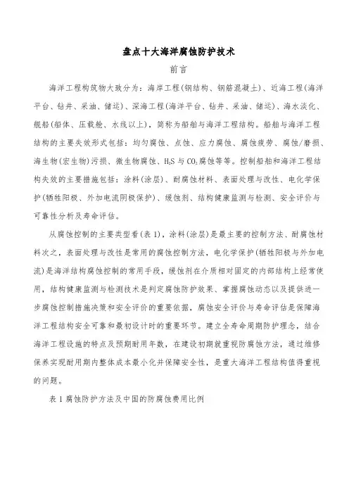 十大海洋腐蚀防护技术