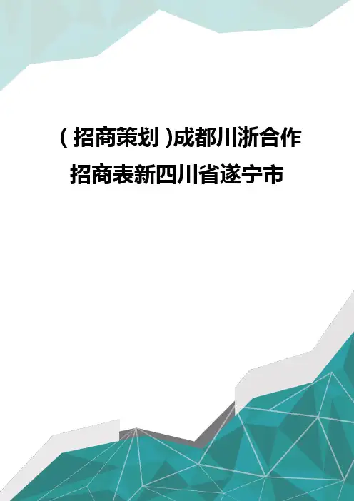 (招商策划)成都川浙合作招商表新四川省遂宁市