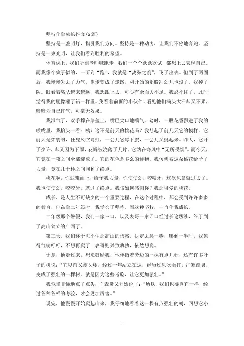 坚持伴我成长作文(5篇)(精选)