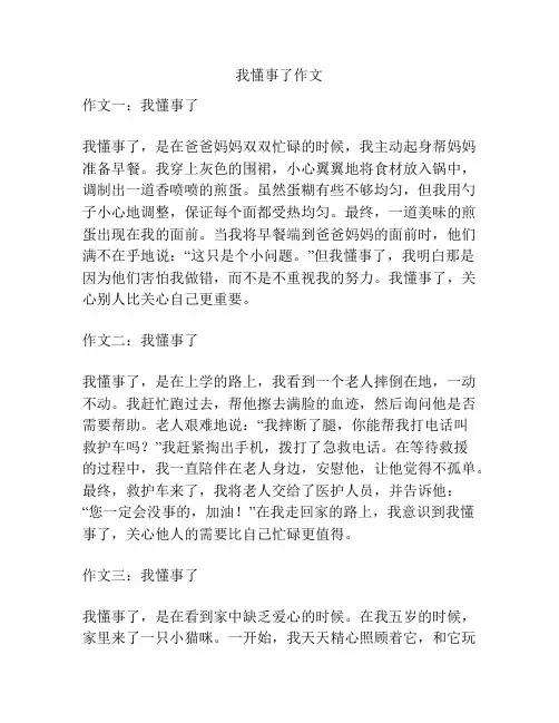 我懂事了作文