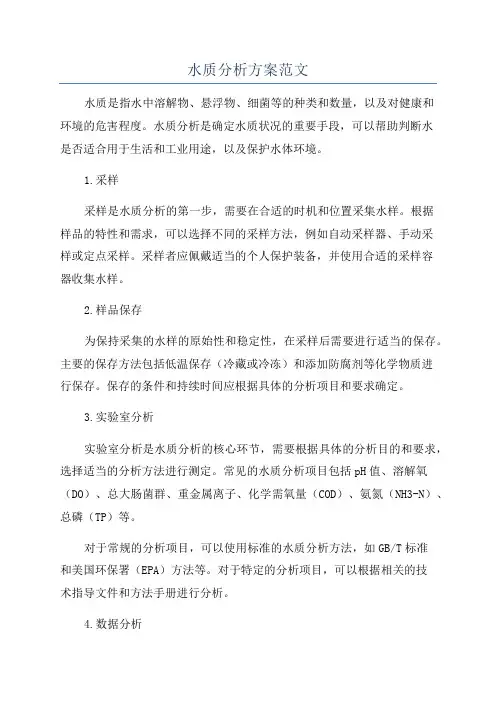 水质分析方案范文