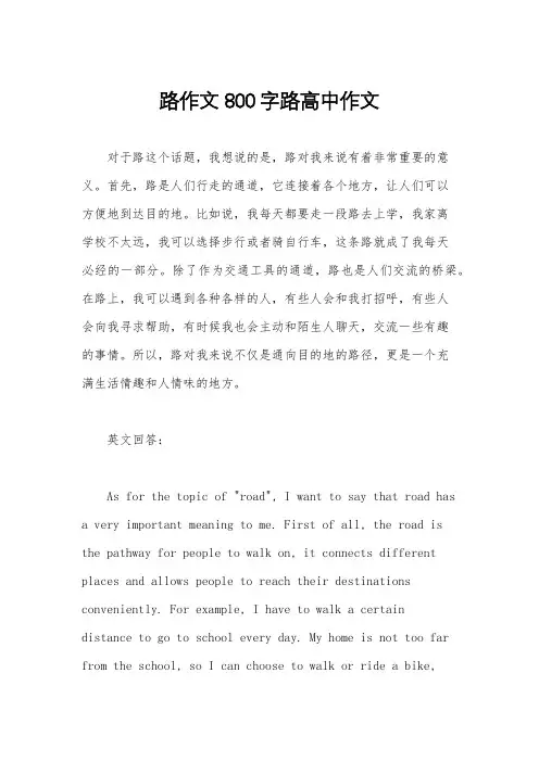 路作文800字路高中作文