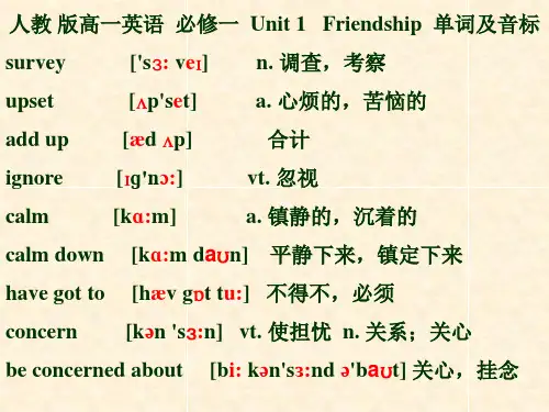 人教版高一英语-必修一-Unit1-Friendship-单词[有音标]