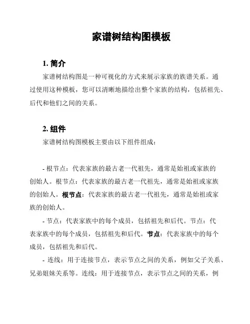 家谱树结构图模板