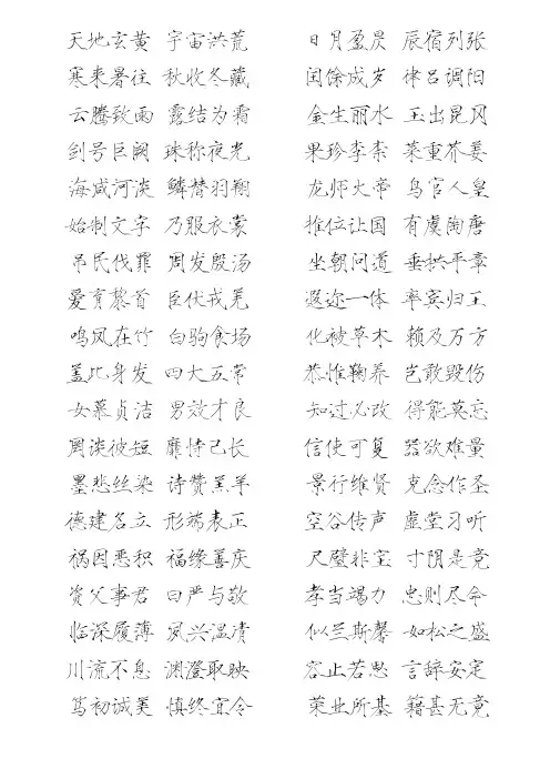 千字文(瘦金体)