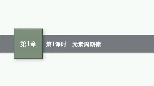 鲁科版高中化学必修第二册精品课件 第1章 原子结构 元素周期律 第2节 第1课时 元素周期律