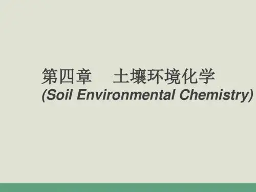 第四章土壤环境化学(SoilEnvironmentalChemistry)