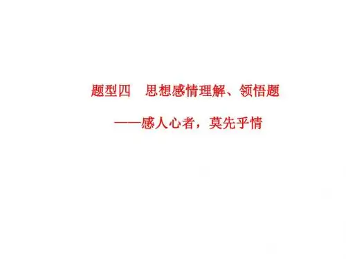 湖南省新田县第一中学2016届高三语文一轮复习：题型四 思想感情理解、领悟题