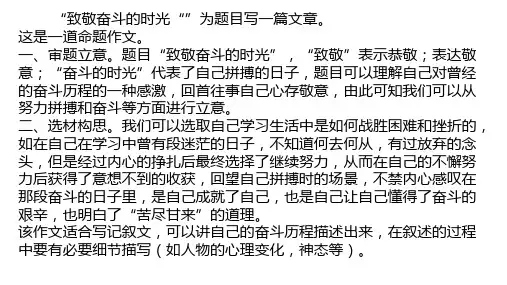 作文指导：致敬奋斗的时光