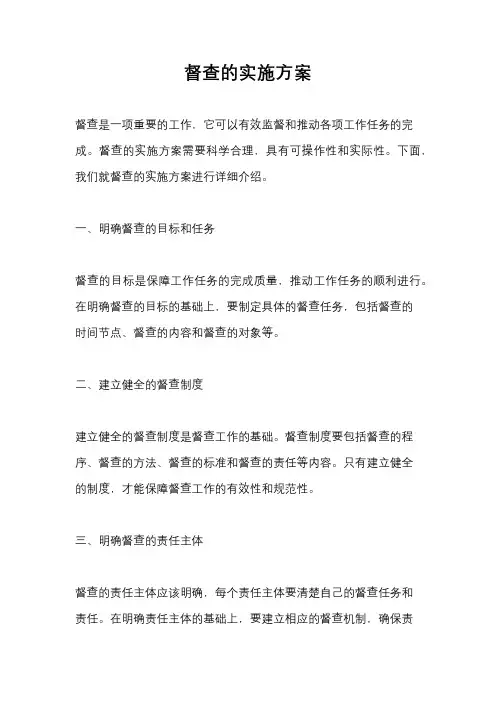 督查的实施方案