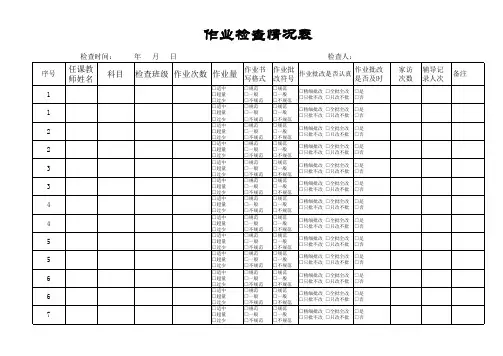 作业检查登记表
