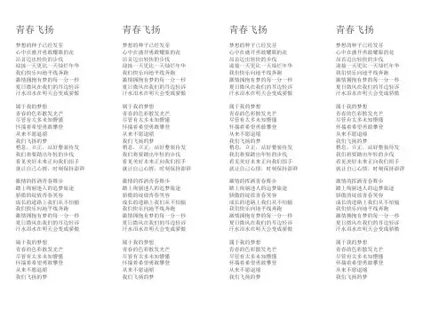 青春飞扬歌词