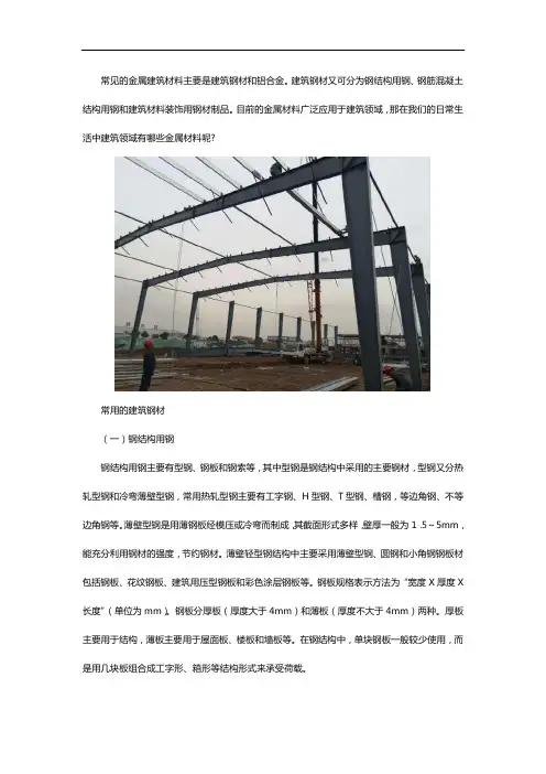 常见类型的金属建设材料有哪些