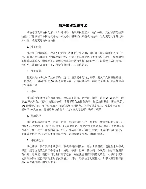 油松繁殖栽培技术