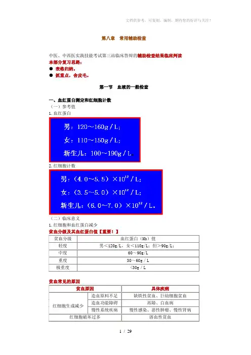 执业医师常用辅助检查