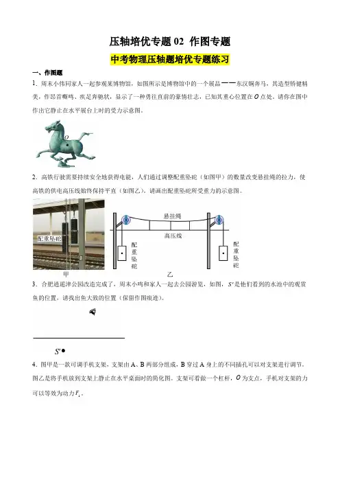 2025中考物理压轴题培优专题练习02 作图专题 (学生版+解析版)